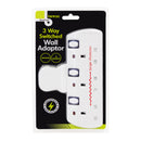 Benross Switched Wall Adaptor 3 Way With Surge Protection