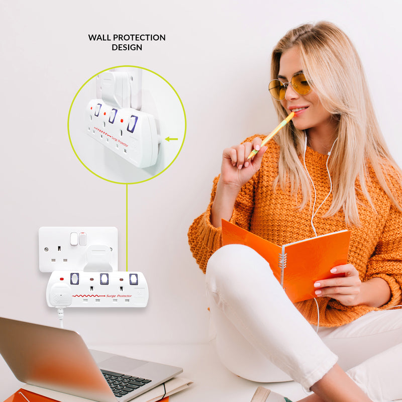 Benross Switched Wall Adaptor 3 Way With Surge Protection