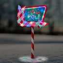 Christmas Sparkle Outdoor North Pole Light Up Sign Garden Stake