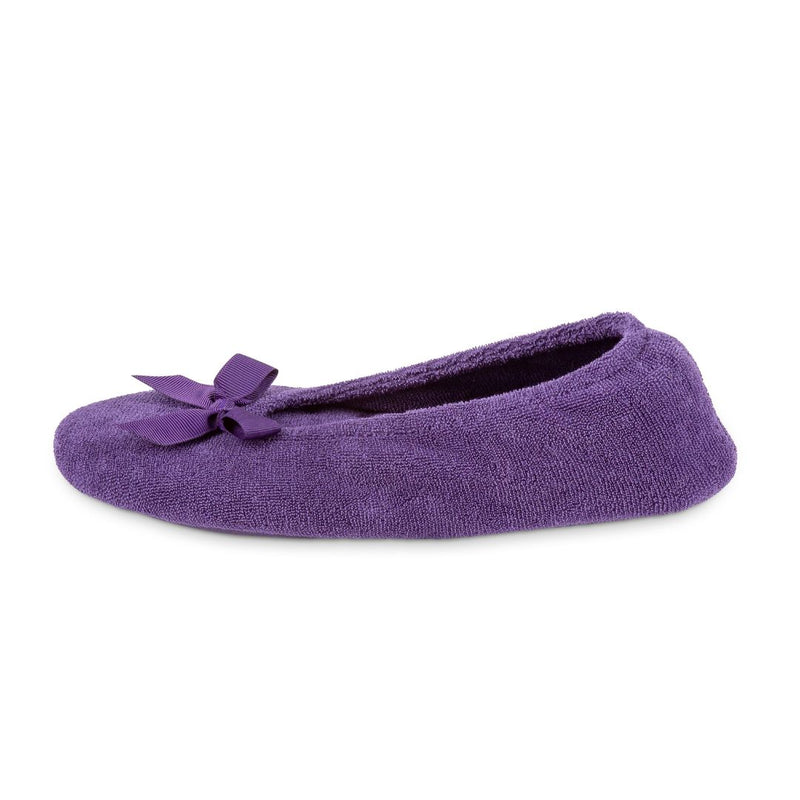 Totes Terry Ballet Womens Slippers - Purple