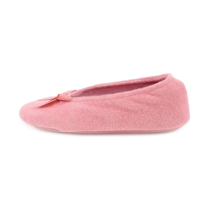 Totes Terry Ballet Womens Slippers - Coral