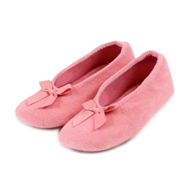 Totes Terry Ballet Womens Slippers - Coral