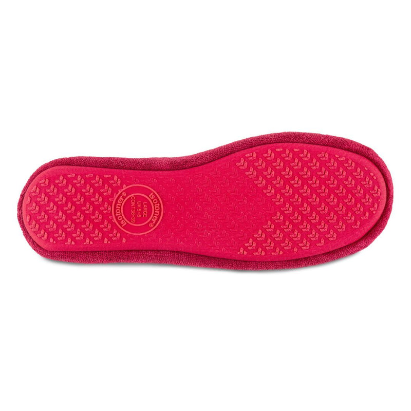 Totes Terry Ballet Womens Slippers - Red