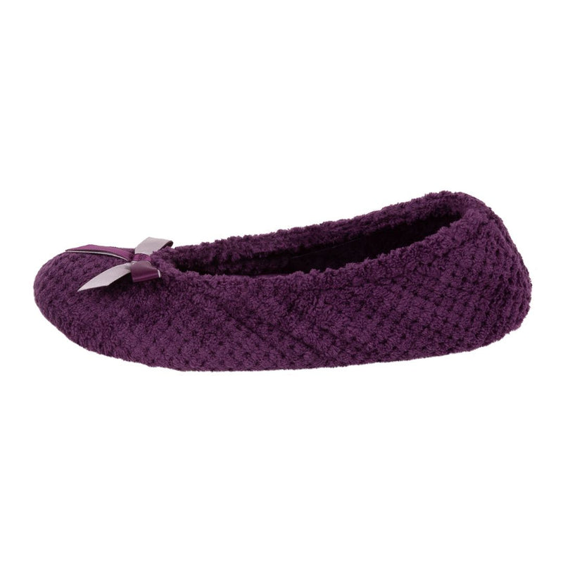 Totes Popcorn Terry Ballet Womens Slippers - Plum