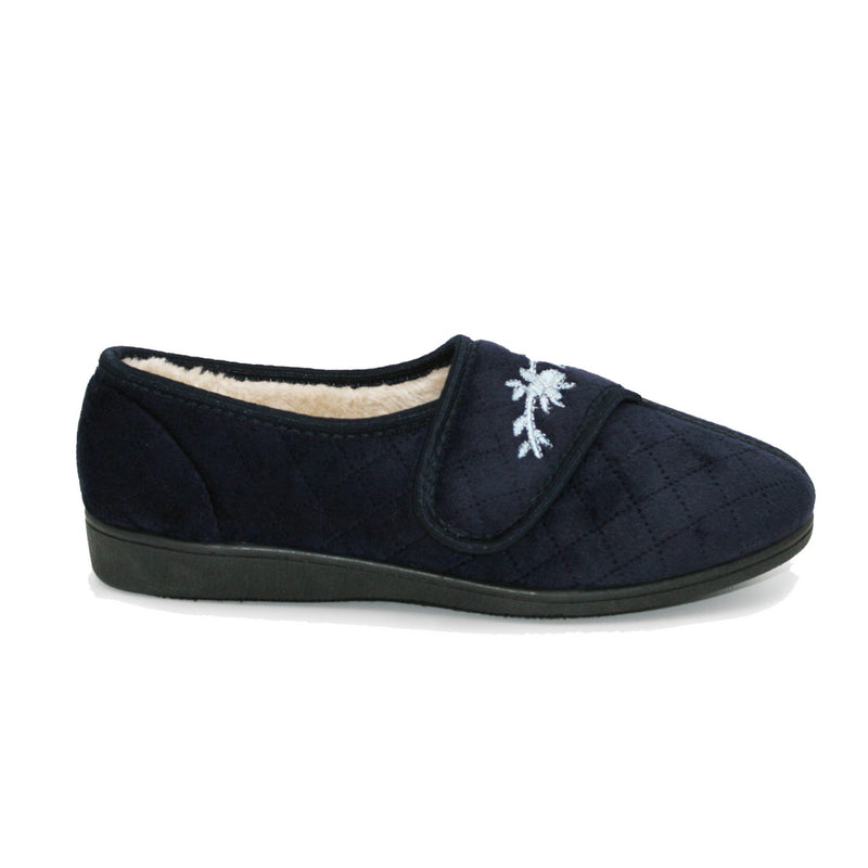 Sleep Boutique Womens Mary Full Slippers - Navy