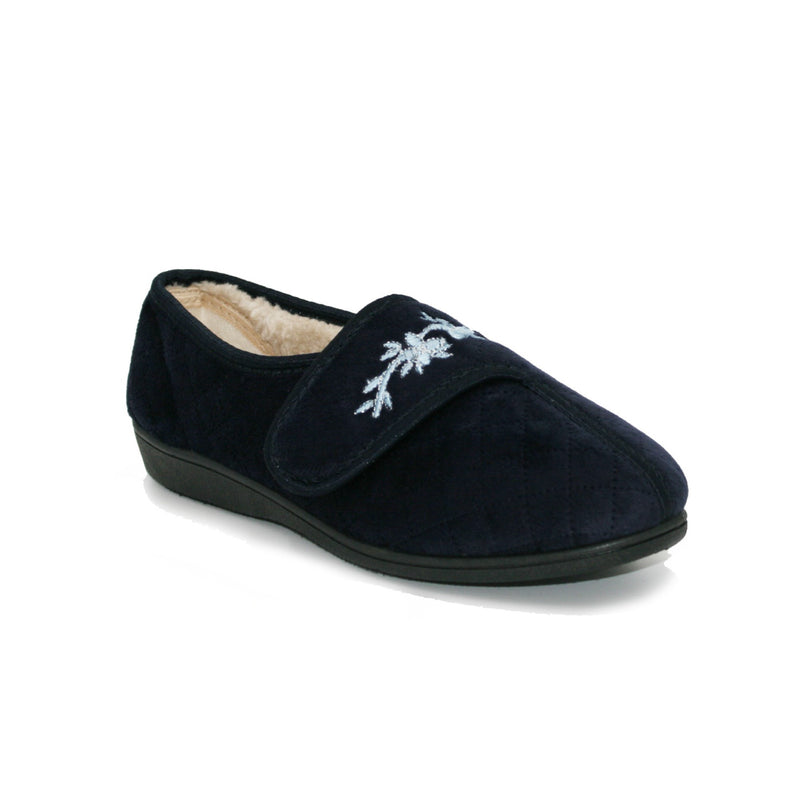 Sleep Boutique Womens Mary Full Slippers - Navy