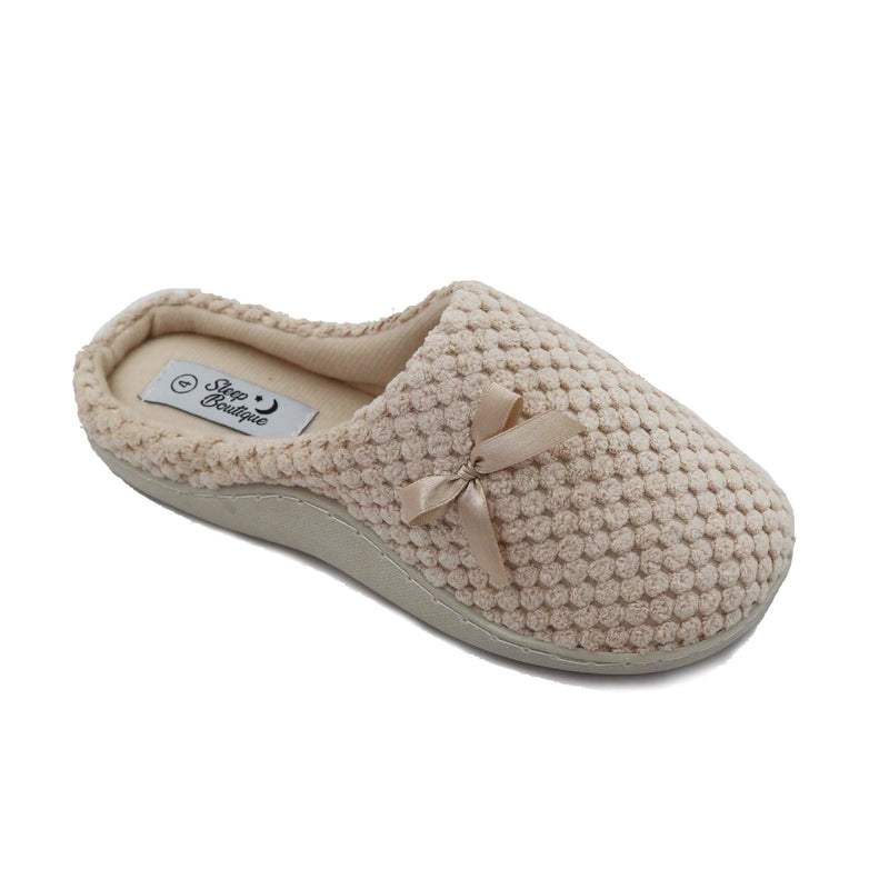Sleep Boutique Womens Sally Waffle Mule Slippers - Sand