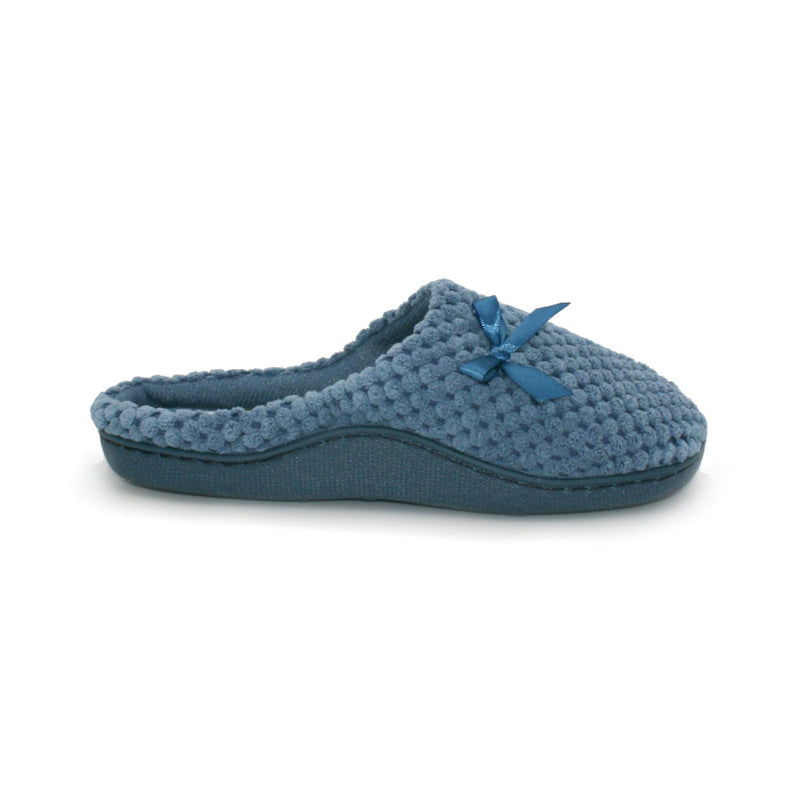 Sleep Boutique Womens Sally Waffle Mule Slippers - Blue