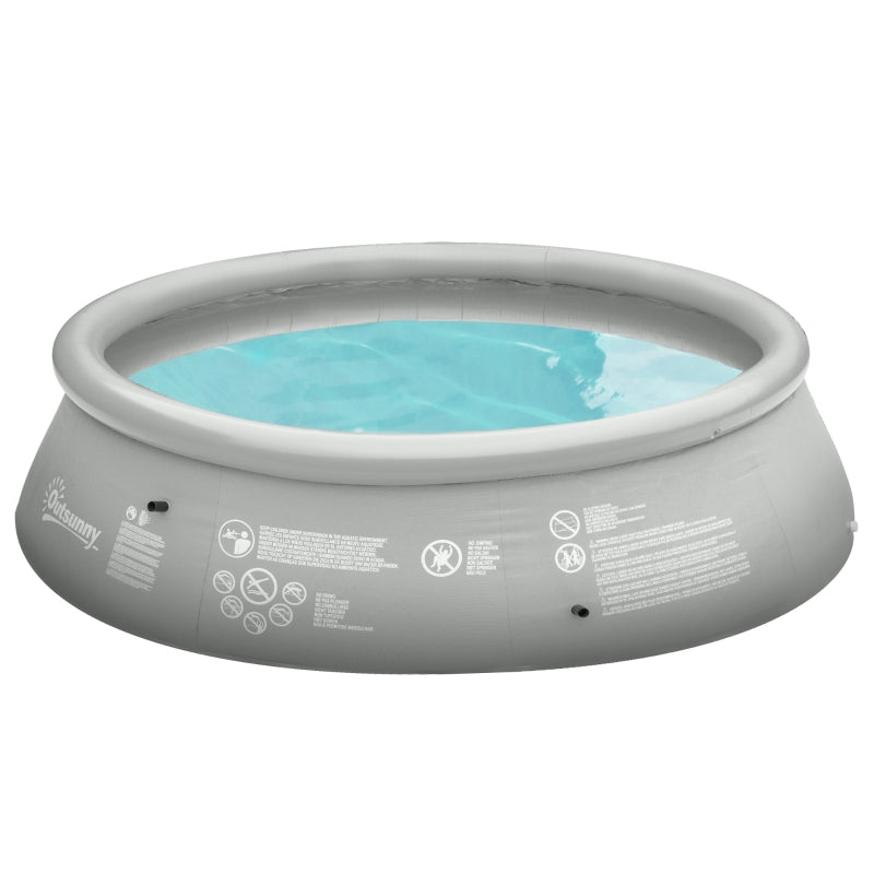 Outsunny Swimming Paddling Pool Round 274cm x 76cm - Grey