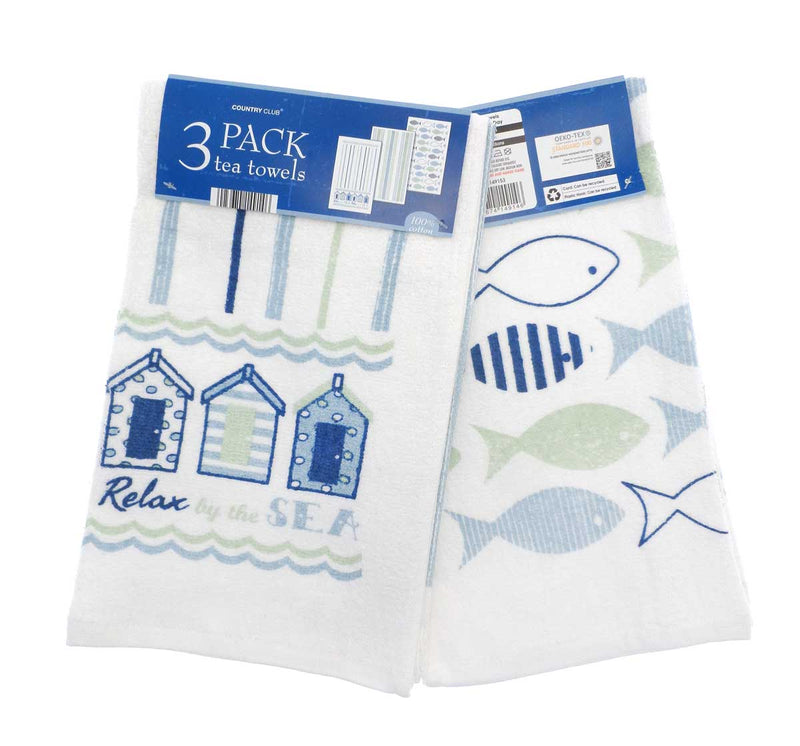Country Club Tea Towels Pack of 3 - Catch of the Day