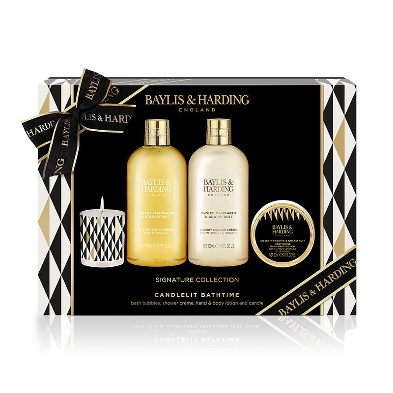 Baylis & Harding Signature Collection Luxury Candlelit Bath Time Gift Set - Sweet Mandarin & Grapefruit