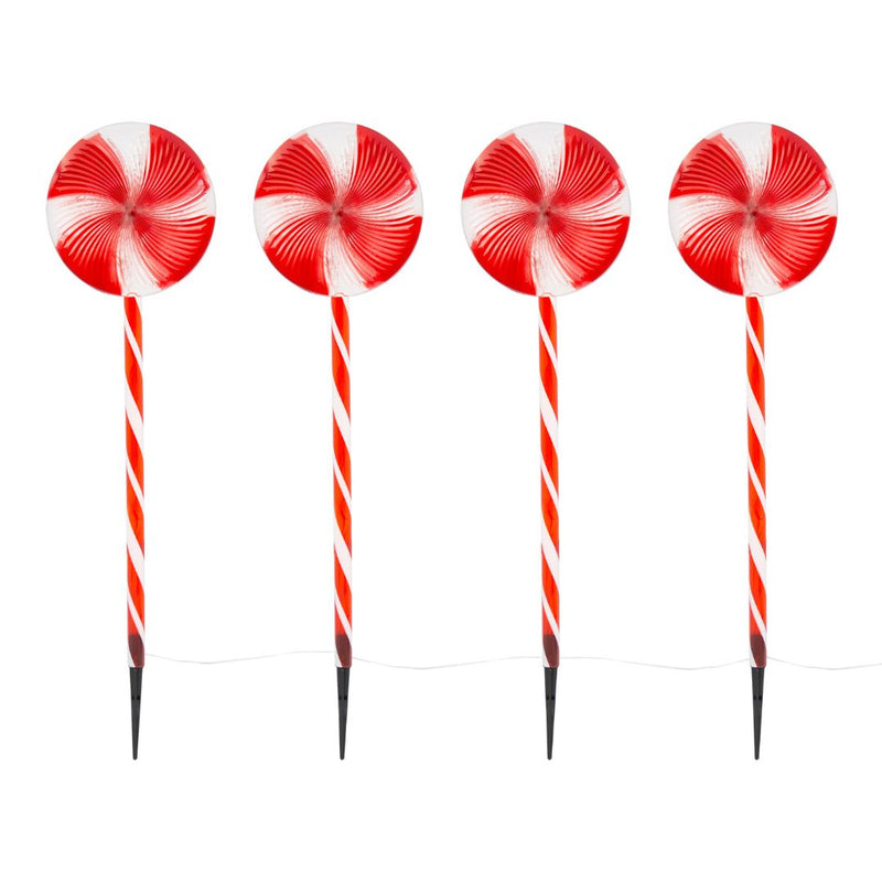 Christmas Workshop Lollipop Path Lights 4 piece with 8 Functions