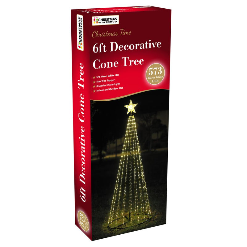 Christmas Workshop Outdoor Cone Tree 6ft with 573 Lights