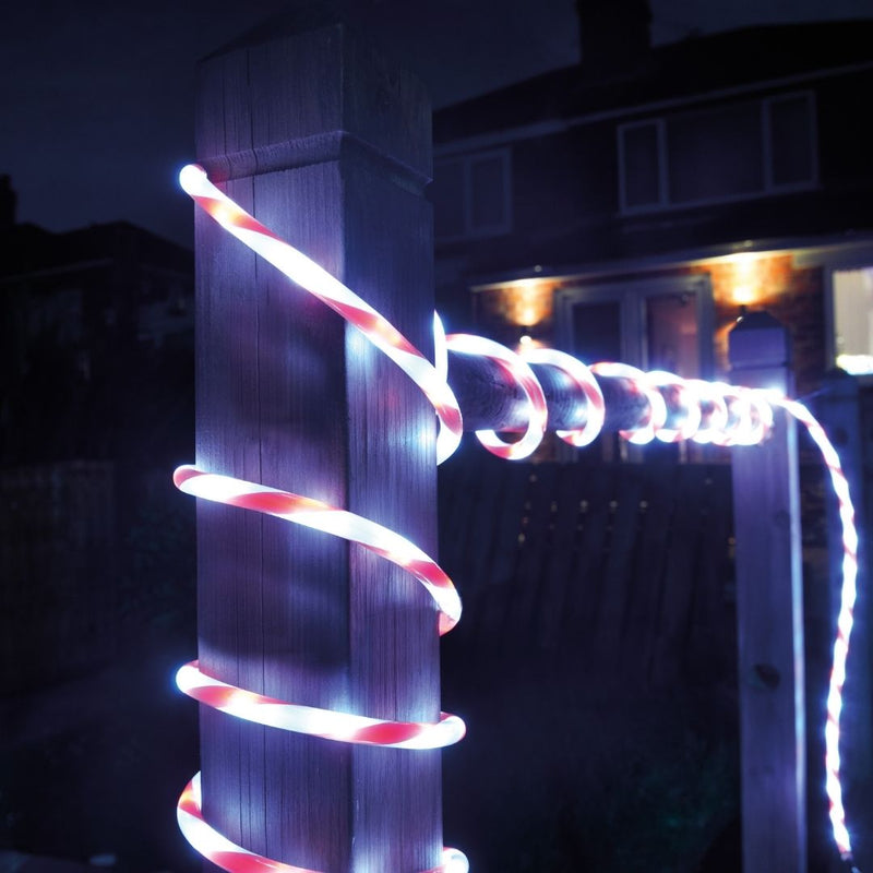 Christmas Workshop Candy Cane Rope Lights 5M with 120 Lights