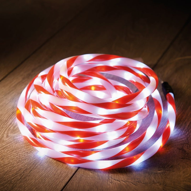 Christmas Workshop Candy Cane Rope Lights 5M with 120 Lights