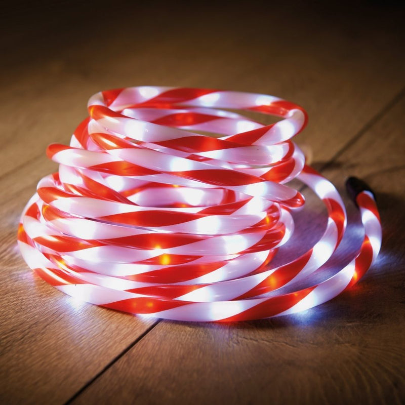 Christmas Workshop Candy Cane Rope Lights 5M with 120 Lights