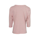 Mia Moda Chevron Stripe 3/4 Sleeve Top Pink