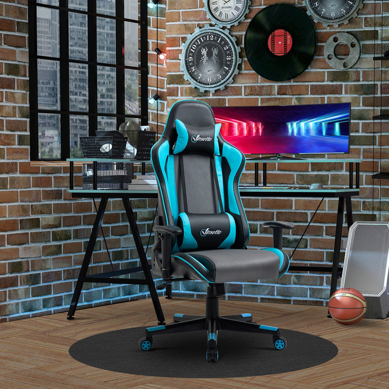 Vinsetto Gaming Chair Racing Style Ergonomic Office Chair - Sky Blue