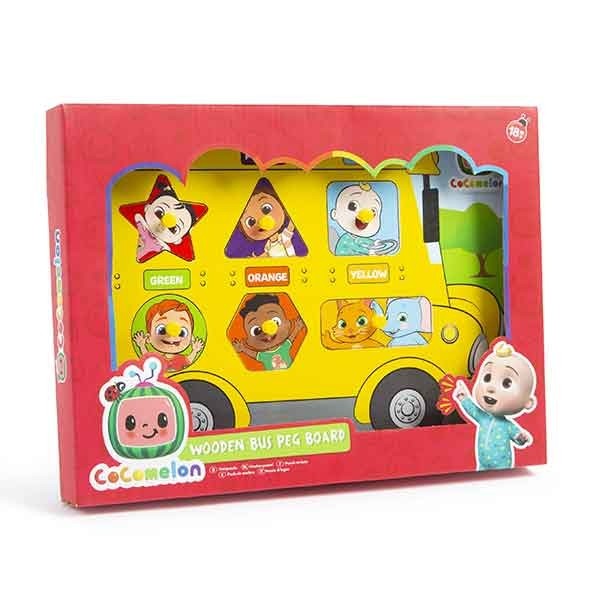 Cocomelon Wooden Peg Board Bus Puzzle