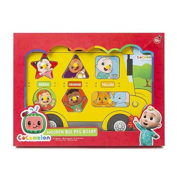 Cocomelon Wooden Peg Board Bus Puzzle