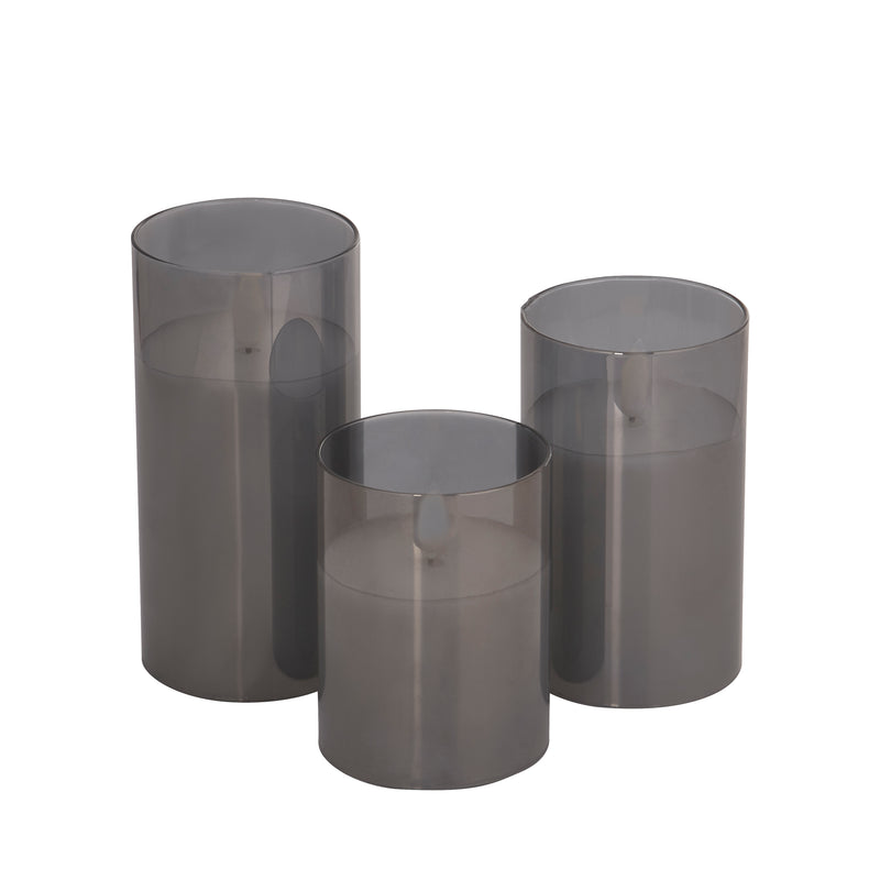 Smoked Candles LED Set of 3