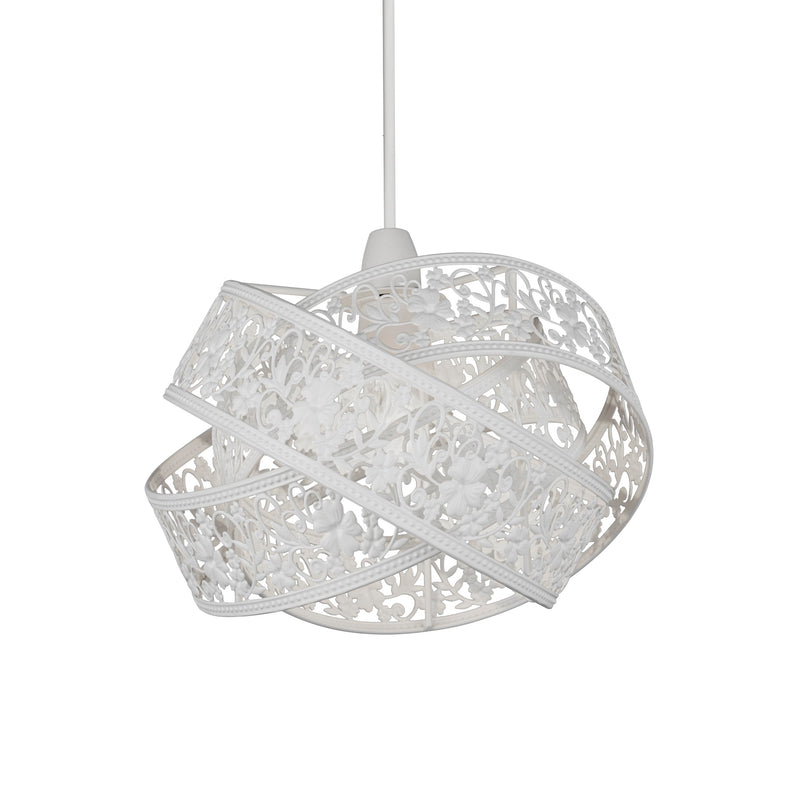 Light Shade 3 Layer Ball Fretwork - Matt White