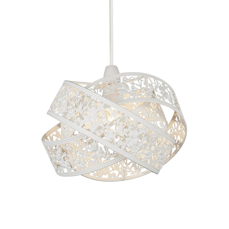 Light Shade 3 Layer Ball Fretwork - Matt White