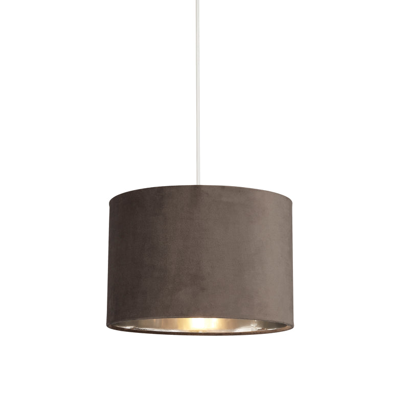 Easifit Light Shade in Grey Velvet with Silver Inner
