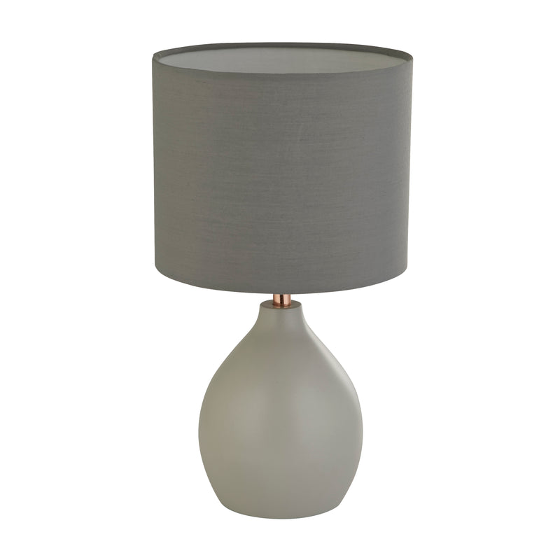 Table Lamp with Copper Riser - Grey