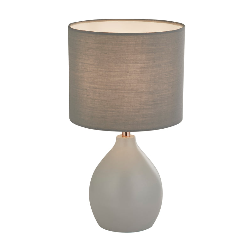 Table Lamp with Copper Riser - Grey