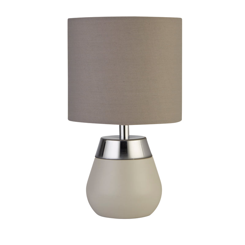 Table Lamp Taupe and Chrome