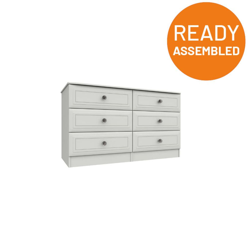 Bailey Ready Assembled Double Chest of Drawers 3 x 2 - White