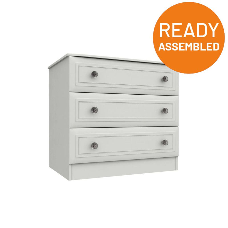 Bailey Ready Assembled Chest of Drawers with 3 Drawers - White