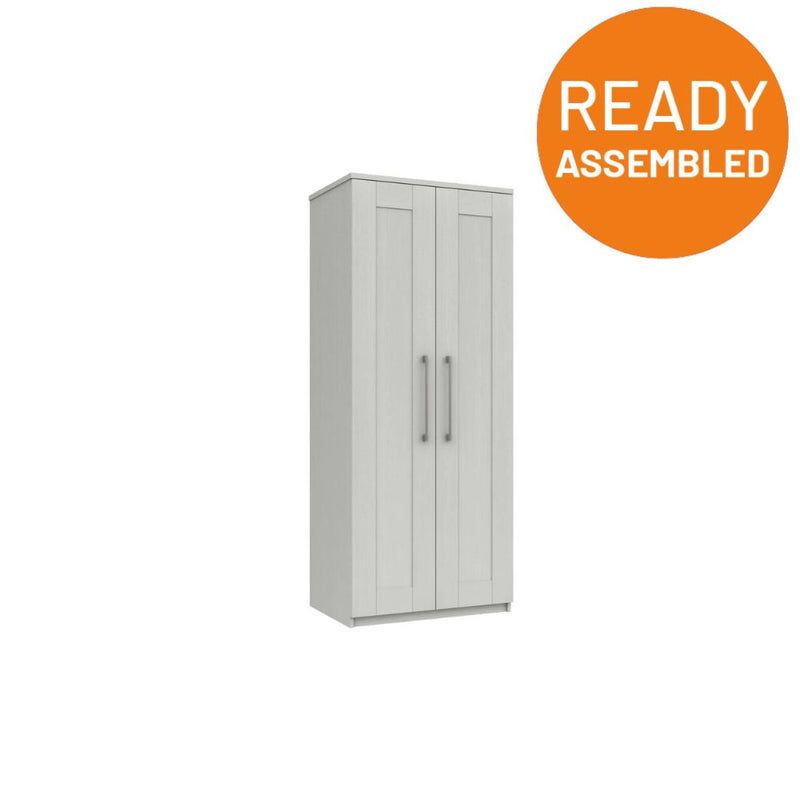 Chester Ready Assembled Wardrobe with 2 Doors - White