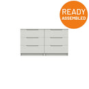 Balagio Ready Assembled Double Chest of Drawers with 3 Drawers - White Gloss