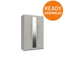 Balagio Ready Assembled Wardrobe with 3 Doors & Mirror - Light Grey Gloss