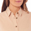 Ladies Linen Sleeveless Collar Shirt - Beige