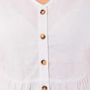 Ladies Linen Cap Sleeve Top - White