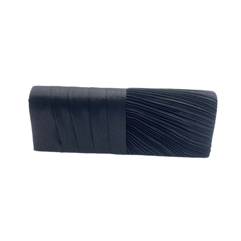 Satin Ruched Occasion Bag Black