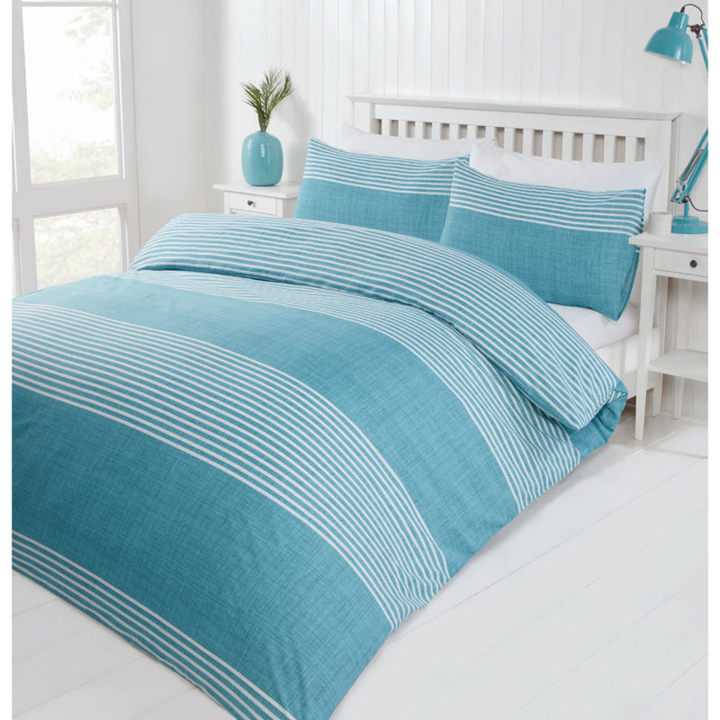 Lewis's Manhattan Duvet Set - Teal Blue