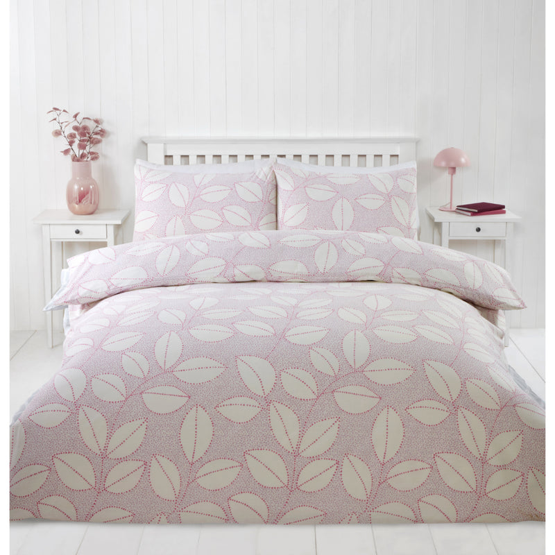 Lewis's Leaf Duvet Set - Pink