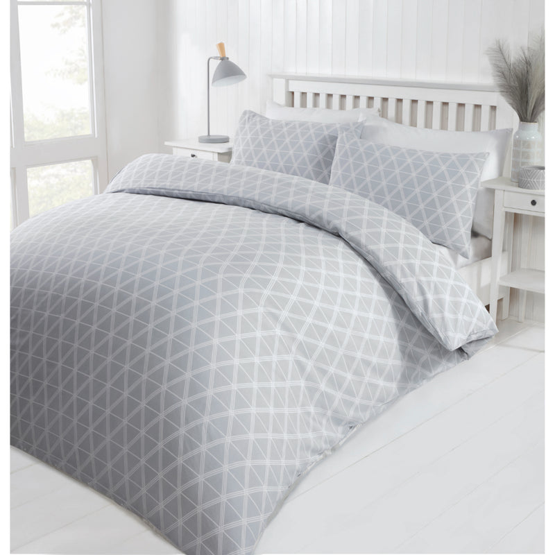 Lewis's Deco Duvet Set - Grey