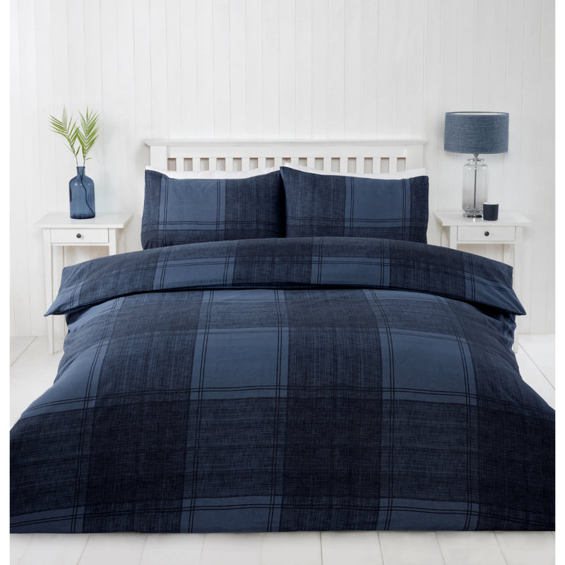 Lewis's Acton Duvet Set - Navy Blue