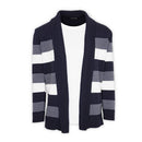 Ladies Edge to Edge  Stripe Cardigan-Navy