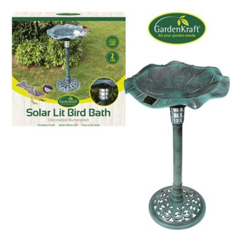 GardenKraft Solar Bird Bath