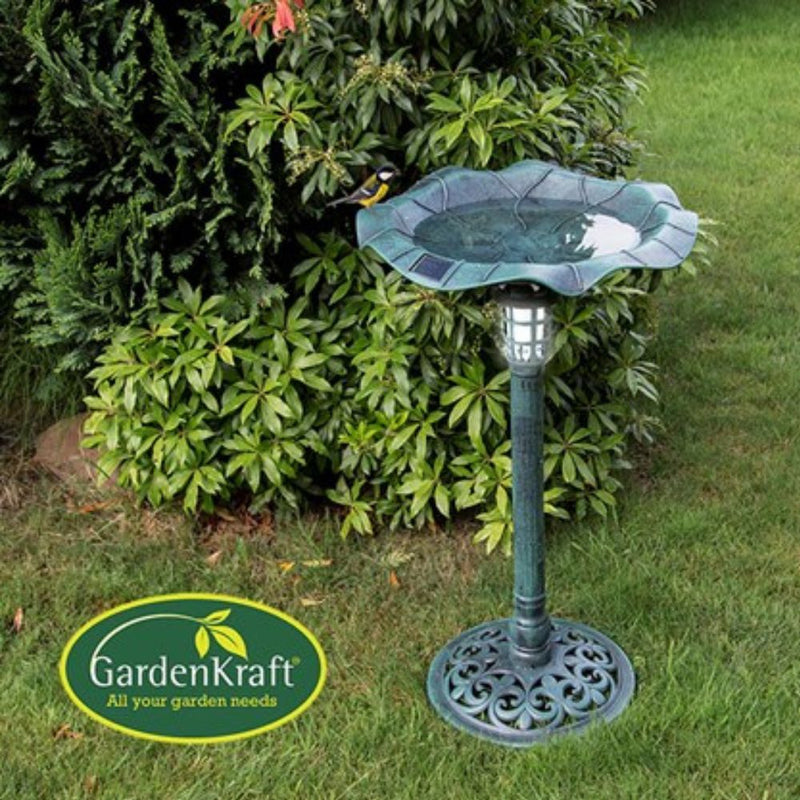 GardenKraft Solar Bird Bath