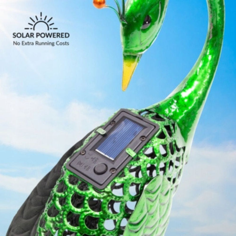 GardenKraft Solar Metal Peacock 56cm