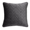 Velvet Quilted Cushion 45 x 45cm - Charcoal