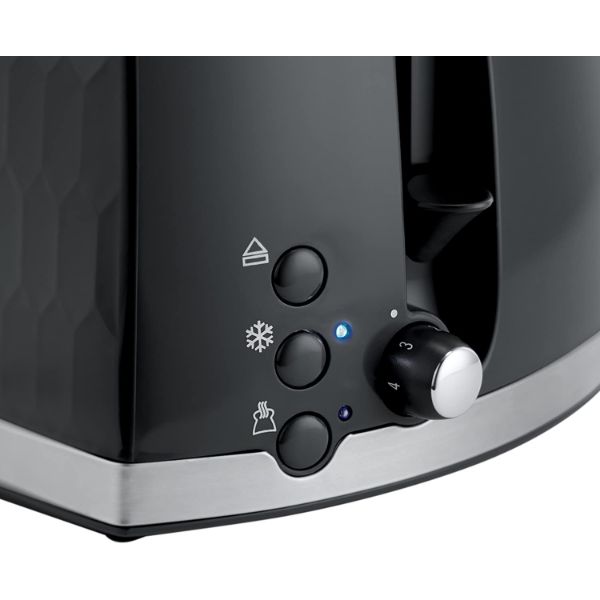 Russell Hobbs Honeycomb 2 Slice Toaster - Black