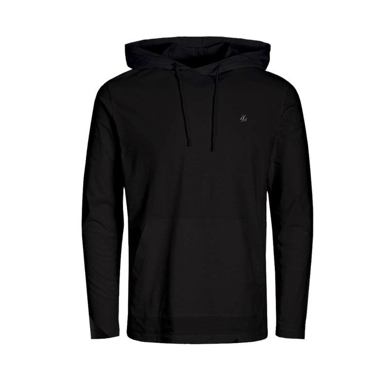 Jack & Jones Long Sleeve Hooded T Shirt - Black